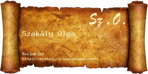 Szakály Olga névjegykártya