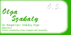 olga szakaly business card