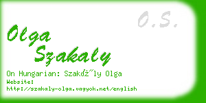 olga szakaly business card